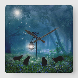 Relógio Quadrado O pulso de disparo dos gatos das bruxas