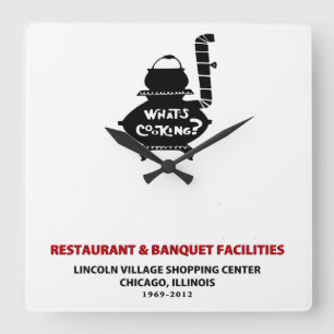 Relógio Quadrado O que é Cozinhar, Lincoln Village Center, Chigago?