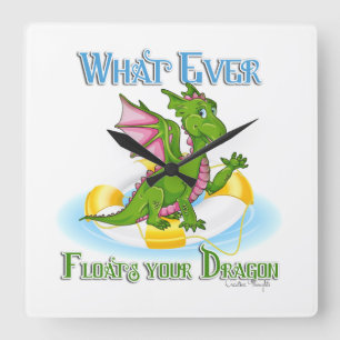 Relógio Quadrado O Que Quer Que Flutue A Sua Cuta Dragão