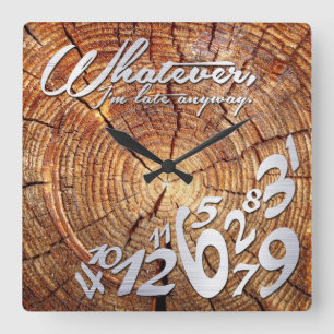 Relógio Quadrado O que quer que, mim estão atrasados de qualquer