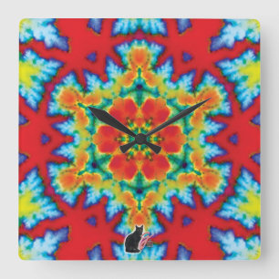 Relógio Quadrado O Rosey Kaleidoscópio