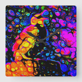 Relógio Quadrado O Solitário Pássaro 4: Estilo de Arte Líquida