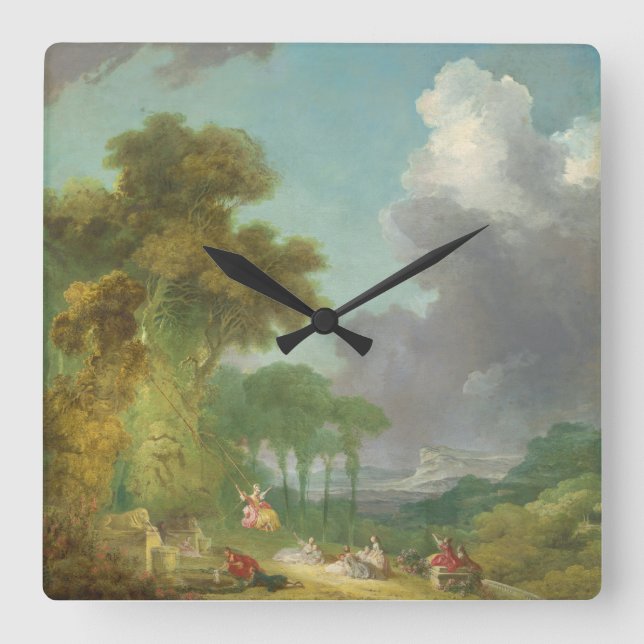 Relógio Quadrado O Swing de Jean-Honore Fragonard (Frente)