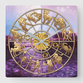 Relógio Quadrado O zodíaco assina as estrelas de três membros do