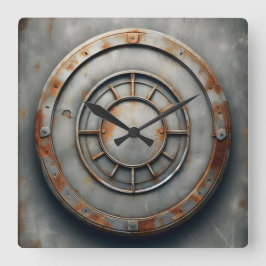 Relógio Quadrado objeto de metal corroído