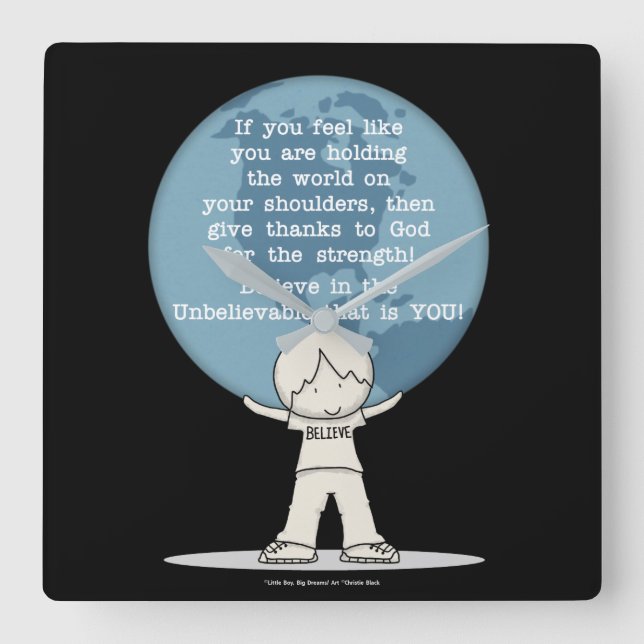 Relógio Quadrado Obrigado pela Força (Frente)