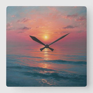 Relógio Quadrado Ocean Sunset