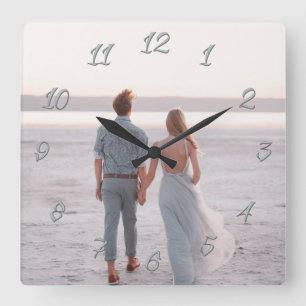 Relógio Quadrado Oferta de Foto Personalizável Clássica