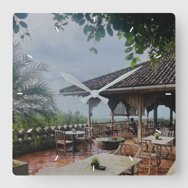 Relógio Quadrado Oferta Simples e Simples de Imagem de Foto (Frente)