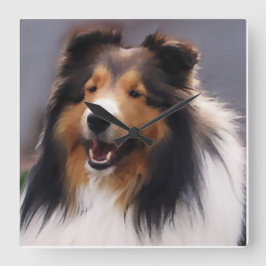 Relógio Quadrado Ofertas de arte Shetland Sheepdog