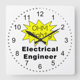 Relógio Quadrado Ohm poderoso Engenheiro elétrico