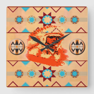 Relógio Quadrado Ojibwa Wall Clock