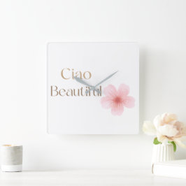 Relógio Quadrado Olá Belo Presente Floral Elegante