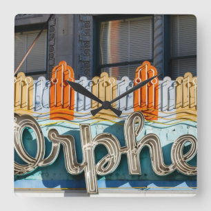 Relógio Quadrado Old Movie Marquee Wall Clock