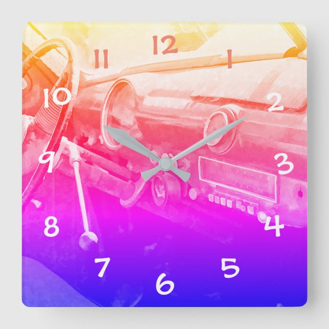 Relógio Quadrado Oldtimer Innenraum (Frente)