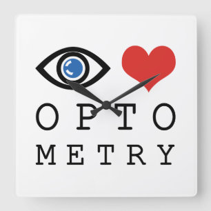 Relógio Quadrado Olhar Amor Óptica - Tabela de Olhos do Optometrist
