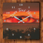 Relógio Quadrado Olho do Sol 2106<br><div class="desc">Pintura da coleção "Sunset Eye 2106" Personalize na página do produto ou clique no botão "Personalizar" para obter mais opções de design. Design criou da minha pintura "Olho Sol 2106" capturando um pôr do sol da varanda dos meus amigos e imaginou este olho na formação de nuvens. Os produtos correspondentes...</div>