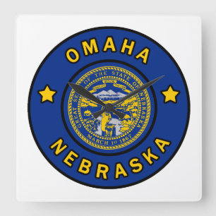 Relógio Quadrado Omaha Nebraska