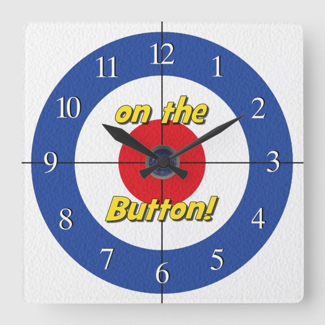 Relógio Quadrado "On the Button" Curler's Clock - (Blue) (Frente)