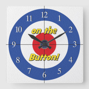Relógio Quadrado "On the Button" Curler's Clock - (Blue)
