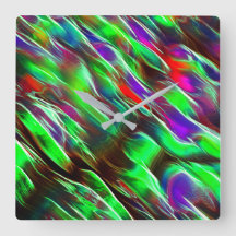 Ondas coloridas em verde, vermelho, lilás e roxo