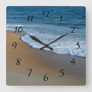 Relógio Quadrado Ondas de oceano