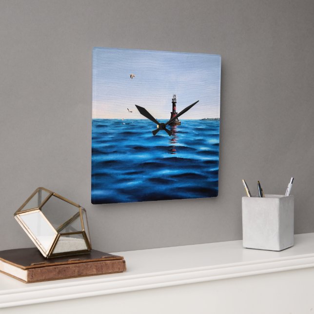 Relógio Quadrado Ondas do Sinton Mágico Marítimo do Mar Adriático (Escritório)