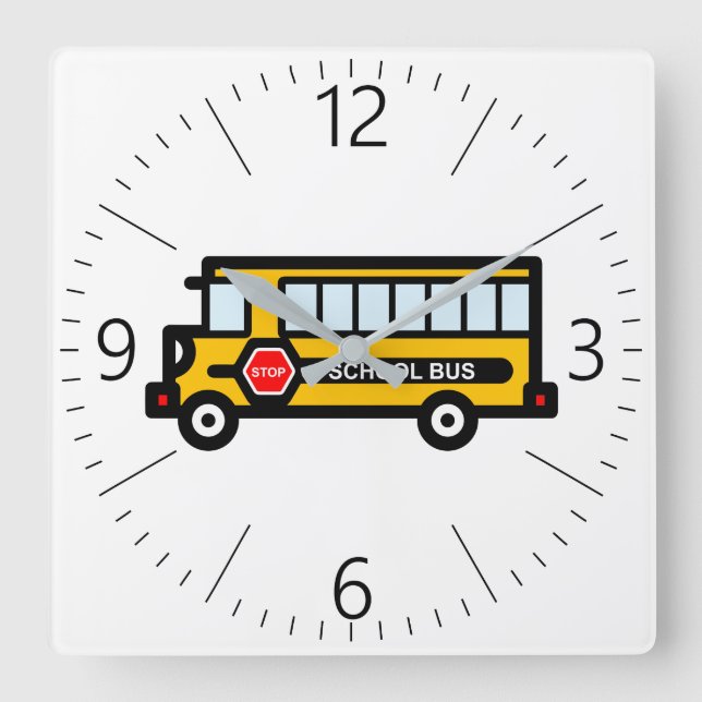 Relógio Quadrado Ônibus escolar (Frente)