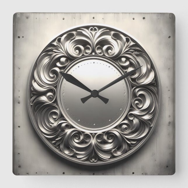 Relógio Quadrado ornament ring  (Frente)