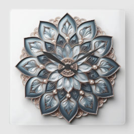 Relógio Quadrado ornamento estilo mandala