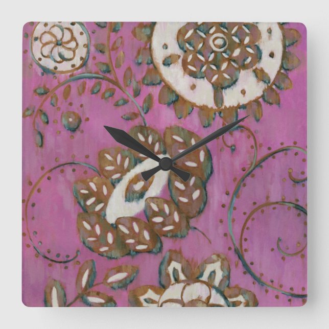 Relógio Quadrado Ornamento radiante II (Frente)