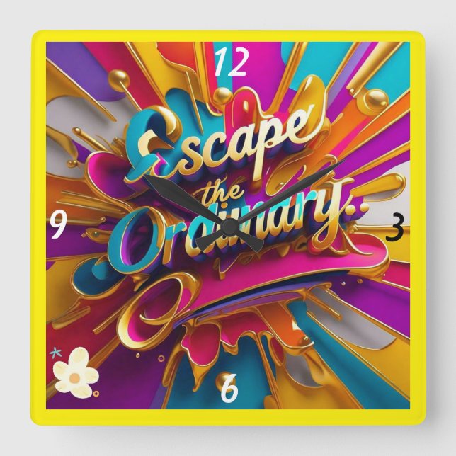 Relógio Quadrado "Os Belos Detornos da Vida" (Frente)