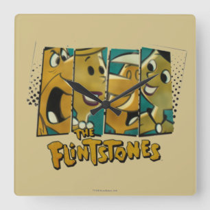 Relógio Quadrado Os Flintstones   Painéis de Caracteres Comic Retr