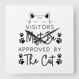 RELÓGIO QUADRADO OS VISITANTES DEVEM SER APROVADOS PELO GATO QUE DI