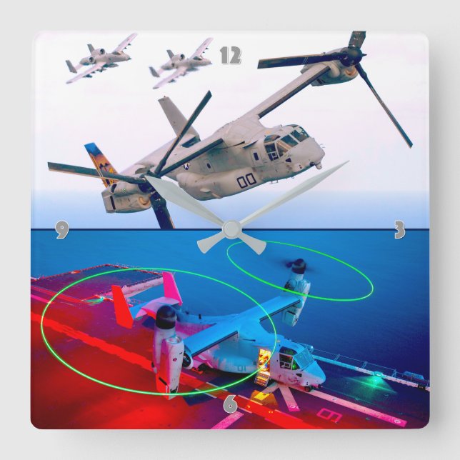 RELÓGIO QUADRADO OSPREY MV-22B (Frente)