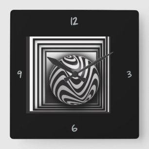 Relógio Quadrado Ótica através do Shapes Square Wall Clock