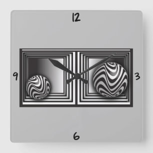 Relógio Quadrado Ótica através do Shapes Square Wall Clock