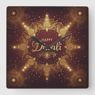 Relógio Quadrado Ouro Glow Diwali
