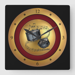 Relógio Quadrado Ouro musical do ~ do rolo do ~ dos cilindros de