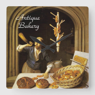 RELÓGIO QUADRADO PADEIRO ANTIGO DO FORNO, LOJA DO PÃO DA PADARIA