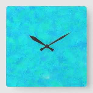 Relógio Quadrado Padrão Abstrato Azul Turquesa
