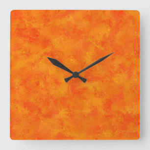 Relógio Quadrado Padrão Abstrato Laranja