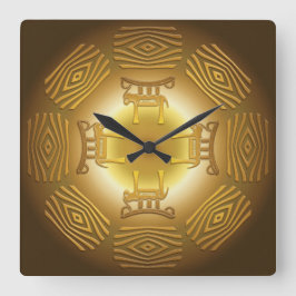 Relógio Quadrado Padrão africano tribal étnico