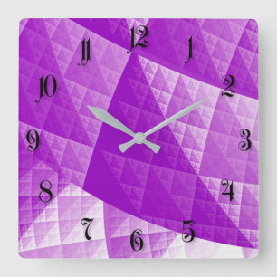 Relógio Quadrado Padrão de abstrato violeta