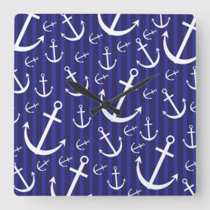 Relógio Quadrado Padrão de Âncora