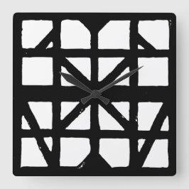 Relógio Quadrado Padrão de Casa Meia-Timberada na Alemanha Preta e 