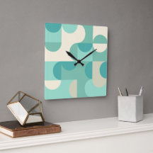 Padrão de Círculos Bege Taupe Azul Teal Verde Mint