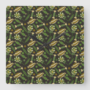 Relógio Quadrado Padrão de doces   Padrão do lombo   pirulito 44