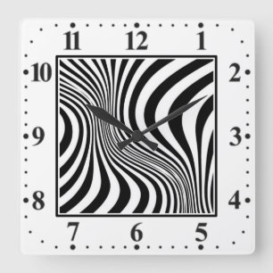 Relógio Quadrado Padrão de textura de Impressão de pele zebra-88488