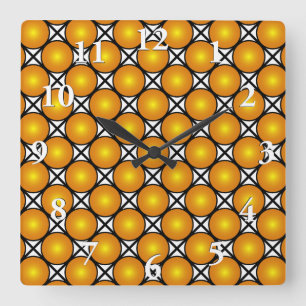 Relógio Quadrado Padrão de trava branca preta dos pontos do Ouro l